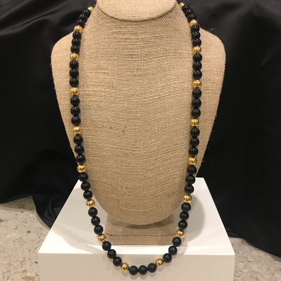 Napier Jewelry - Napier Black and Gold Beaded Necklace